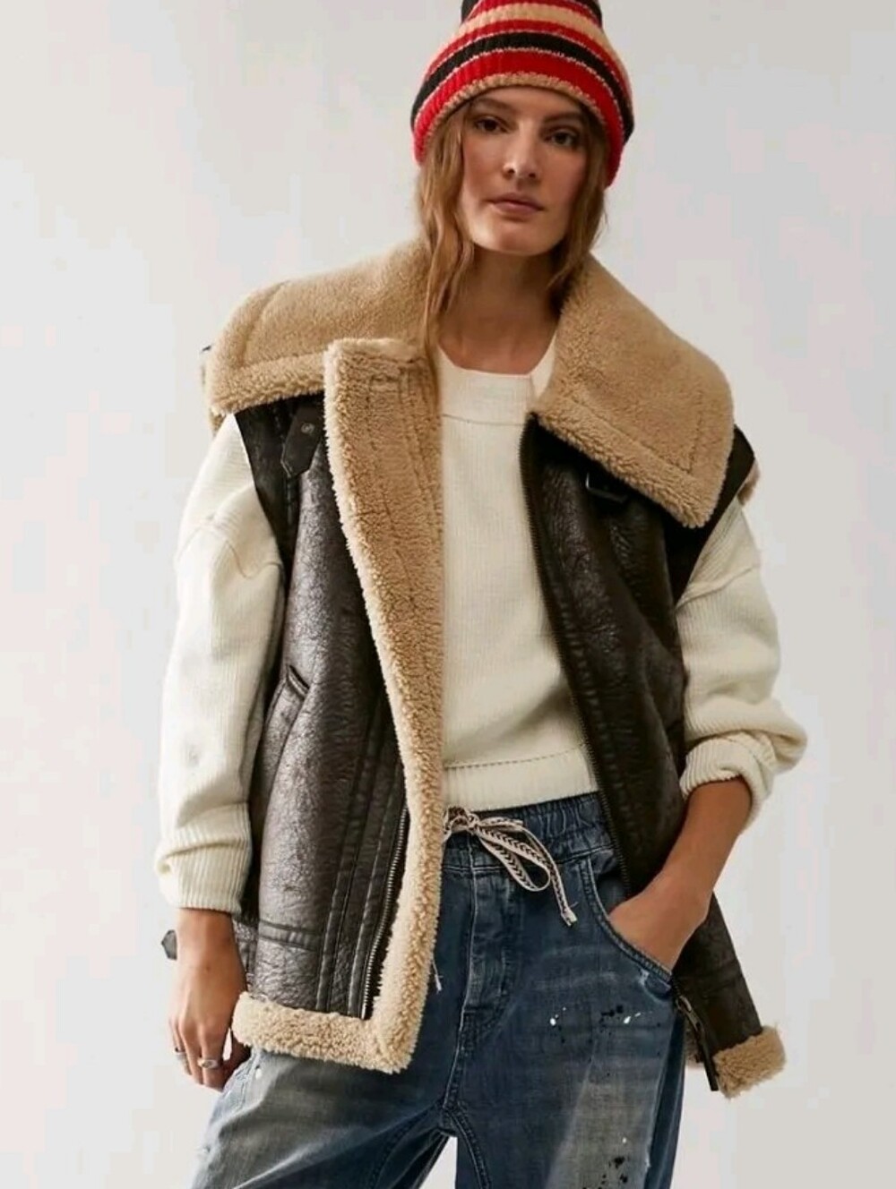 We The Free By Free People Bad Habits Cozy Vest *Large * NWOT